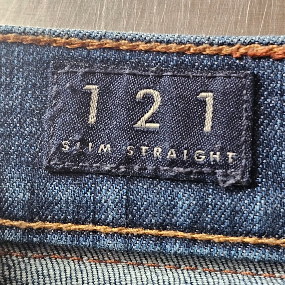 Lucky Brand 121 Slim Straight Jeans Men Tag 36x30 Act 38x28.5 Blue Stretch Denim - Picture 5 of 13